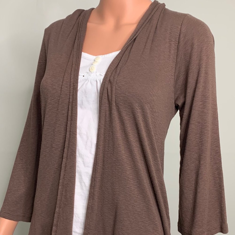 Michael Stars Brown Open Front Cardigan Sweater